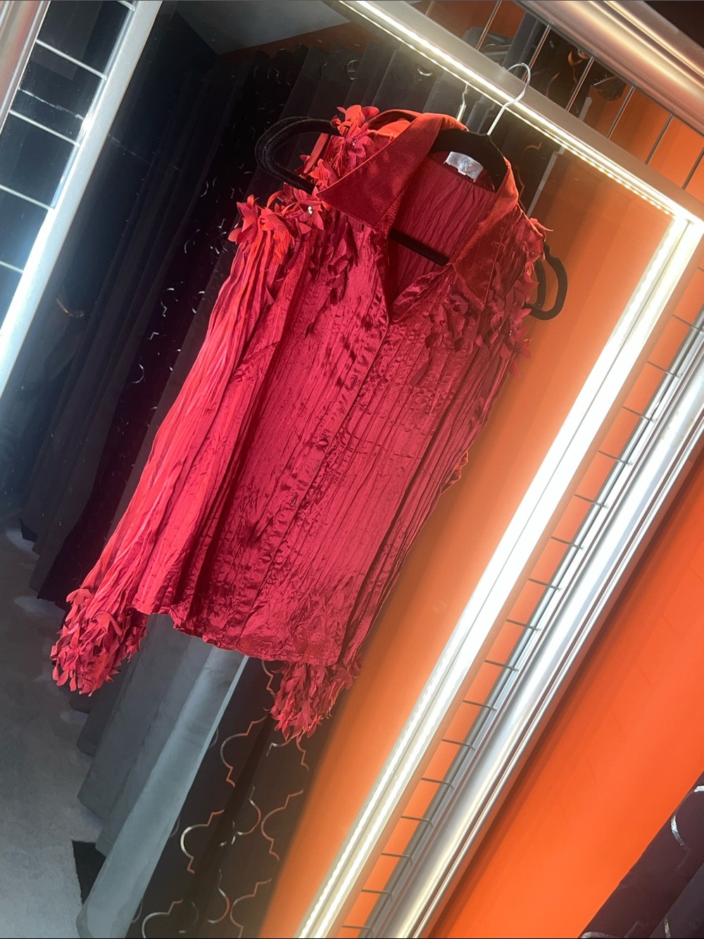 🌹 Archival BC Blackcat Fashion Avant-Garde Red Pleated Petal Masterpiece XL 🌹